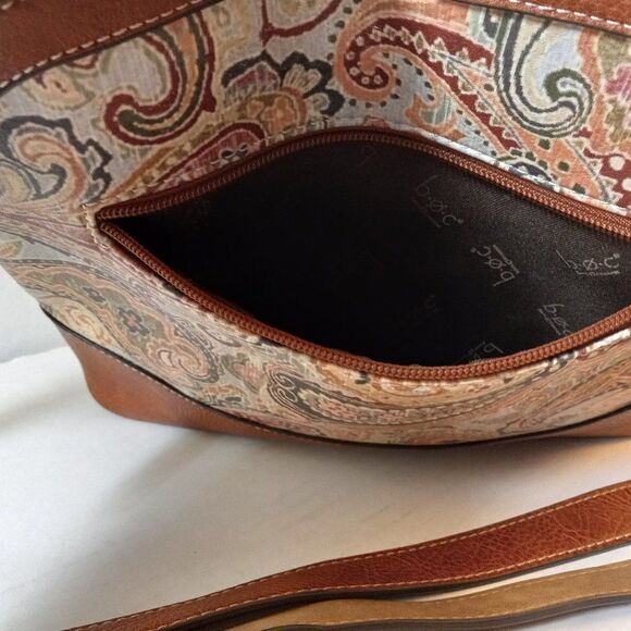 boc Born Concept Paisley Vinyl Crossbody Zipper Top bag Cottagecore Granny Chic - Picture 5 of 9